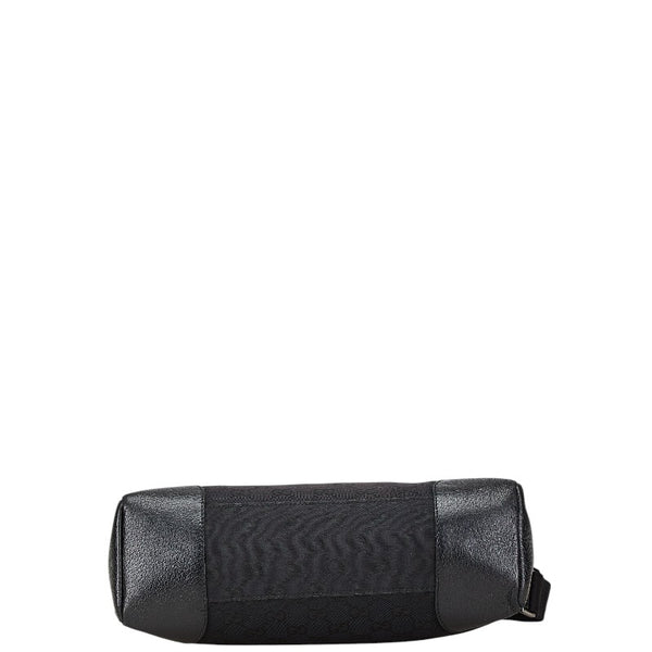 グッチ GGキャンバス 斜め掛け ショルダーバッグ 114273 ブラック キャンバス レザー レディース GUCCI 【中古】