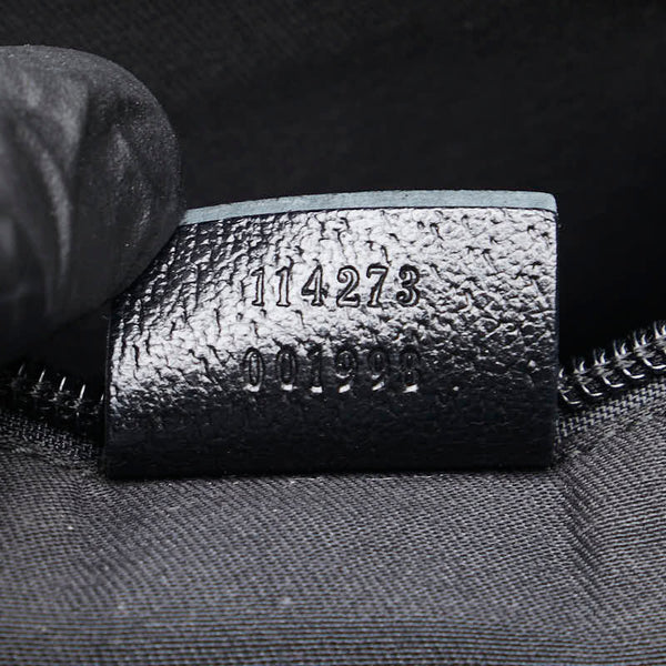 グッチ GGキャンバス 斜め掛け ショルダーバッグ 114273 ブラック キャンバス レザー レディース GUCCI 【中古】