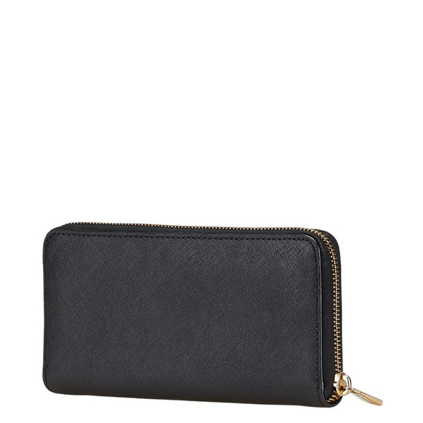 マイケルコース ラウンドファスナー 長財布 ブラック PVC レザー レディース Michael Kors 【中古】