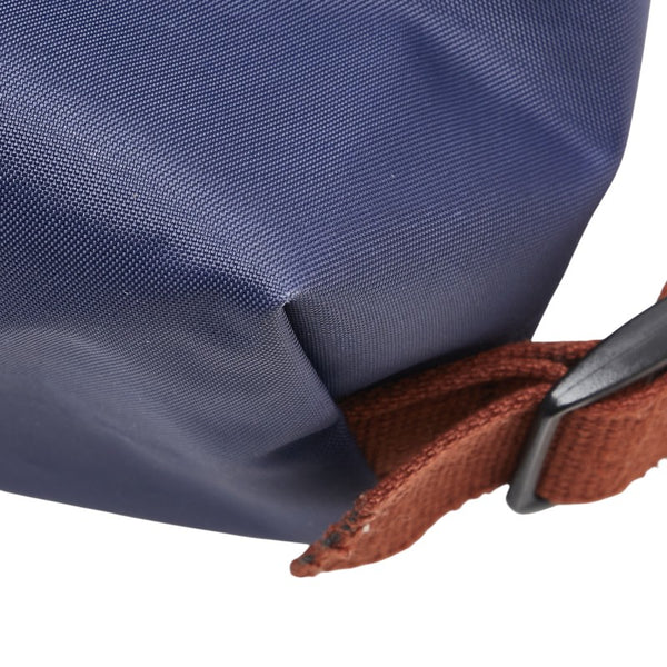ロンシャン ル プリアージュ リュック バックパック ネイビー ブラウン ナイロン レザー レディース Longchamp 【中古】