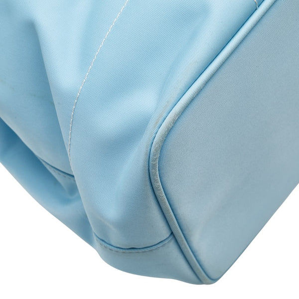 コーチ ハンプトンズ ウイークエンド トートバッグ ショルダーバッグ ライトブルー ブラウン ナイロン レザー レディース COACH 【中古】