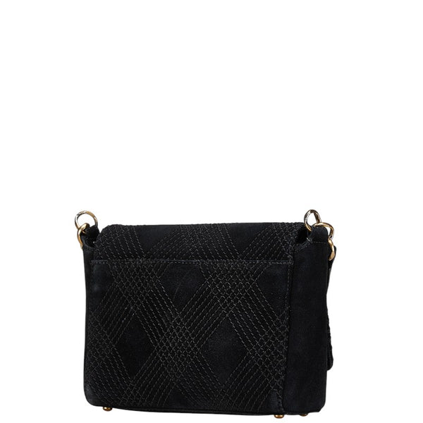 シャネル ココマーク ワイルドステッチ チェーン ショルダーバッグ ブラック スウェード レザー レディース CHANEL 【中古】