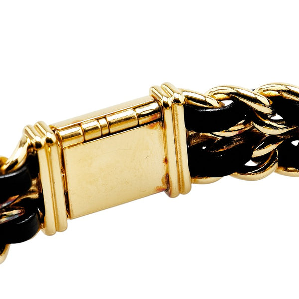 シャネル プルミエール 腕時計 サイズ：L H0001 クオーツ ブラック文字盤 メッキ レザー レディース CHANEL 【中古】