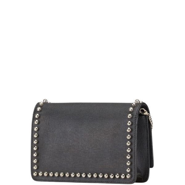 フェンディ モンスター カールラガーフェルド ウォレットチェーン 8M0346 ブラック マルチカラー レザー ファー レディース FENDI 【中古】