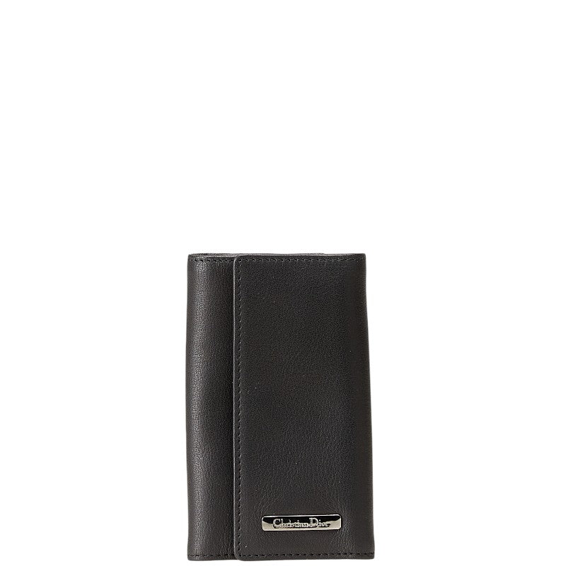 ディオール ロゴプレート 6連 キーケース ブラック レザー レディース Dior 【中古】