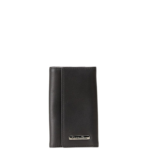 ディオール ロゴプレート 6連 キーケース ブラック レザー レディース Dior 【中古】