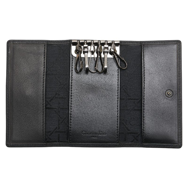 ディオール ロゴプレート 6連 キーケース ブラック レザー レディース Dior 【中古】