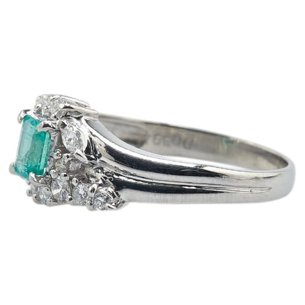 Pt900 プラチナ エメラルド0.44ct リング 指輪 レディース 13号 【中古】