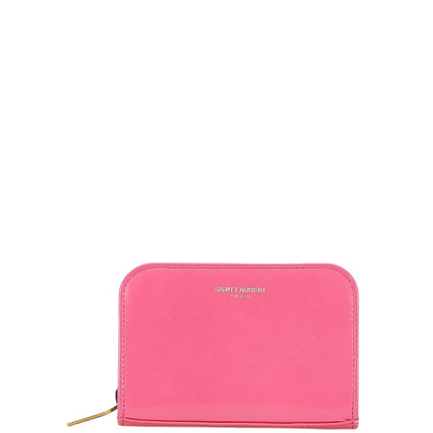 サンローラン ラウンドファスナー コインケース 326598 ピンク レザー レディース SAINT LAURENT 【中古】