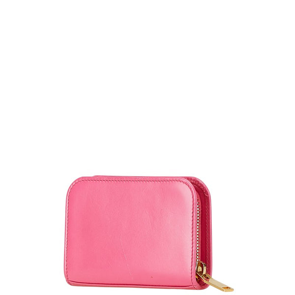 サンローラン ラウンドファスナー コインケース 326598 ピンク レザー レディース SAINT LAURENT 【中古】