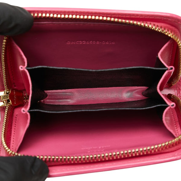 サンローラン ラウンドファスナー コインケース 326598 ピンク レザー レディース SAINT LAURENT 【中古】