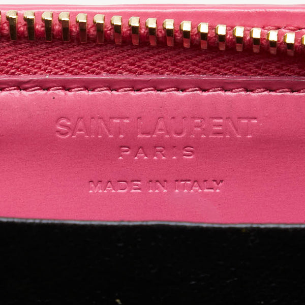サンローラン ラウンドファスナー コインケース 326598 ピンク レザー レディース SAINT LAURENT 【中古】