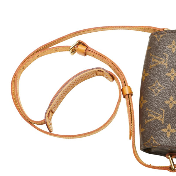 ルイ ヴィトン モノグラム ミニ サンクルー 斜め掛け ショルダーバッグ M51244 ブラウン PVC レザー レディース LOUIS VUITTON 【中古】