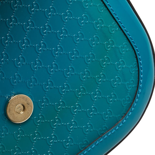 グッチ GGスプリーム ショルダーバッグ 336749 ブルー グリーン エナメル レディース GUCCI 【中古】