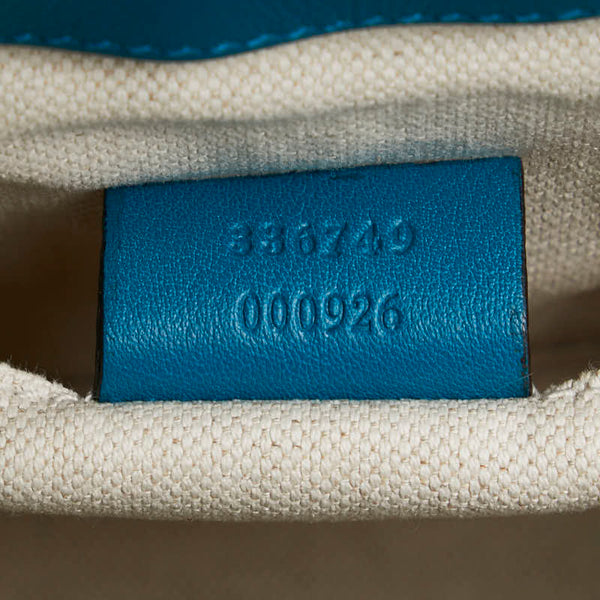 グッチ GGスプリーム ショルダーバッグ 336749 ブルー グリーン エナメル レディース GUCCI 【中古】