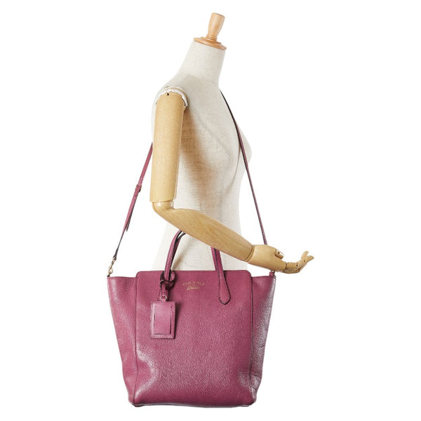 グッチ ハンドバッグ ショルダーバッグ 2WAY パープル レザー レディース GUCCI 【中古】