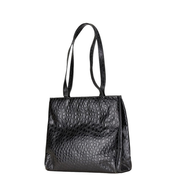 サルヴァトーレフェラガモ ヴァラ クロコ型押し ハンドバッグ トートバッグ BK-21 2530 ブラック レザー レディース Salvatore Ferragamo 【中古】
