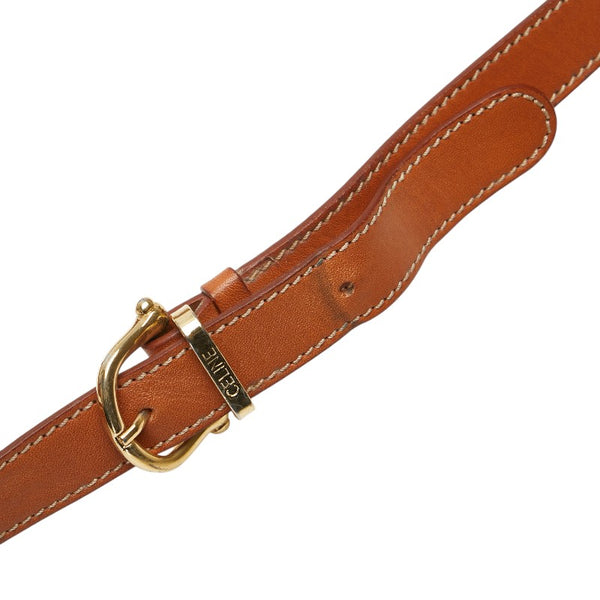 セリーヌ マカダム 斜め掛け ショルダーバッグ ブラウン PVC レザー レディース CELINE 【中古】