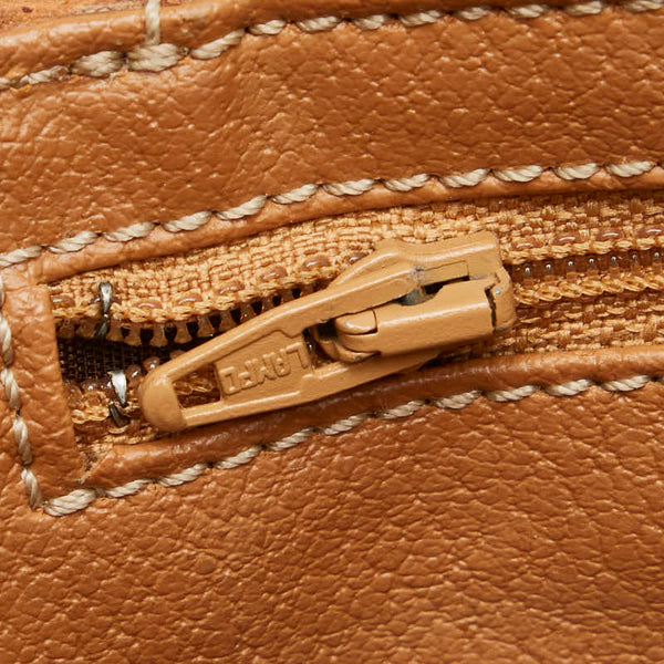 セリーヌ マカダム 斜め掛け ショルダーバッグ ブラウン PVC レザー レディース CELINE 【中古】