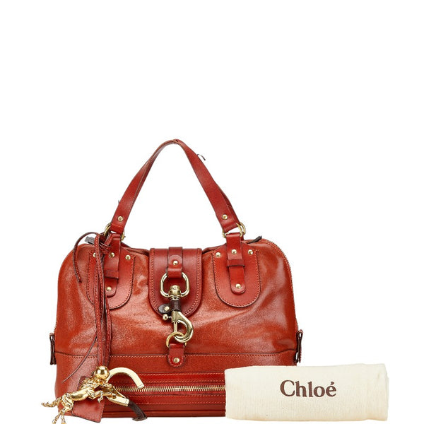 クロエ ホース ホースシュー 馬蹄 ハンドバッグ トートバッグ オレンジ レザー レディース Chloe 【中古】
