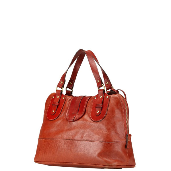 クロエ ホース ホースシュー 馬蹄 ハンドバッグ トートバッグ オレンジ レザー レディース Chloe 【中古】