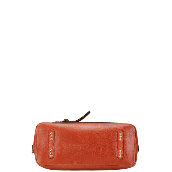 クロエ ホース ホースシュー 馬蹄 ハンドバッグ トートバッグ オレンジ レザー レディース Chloe 【中古】