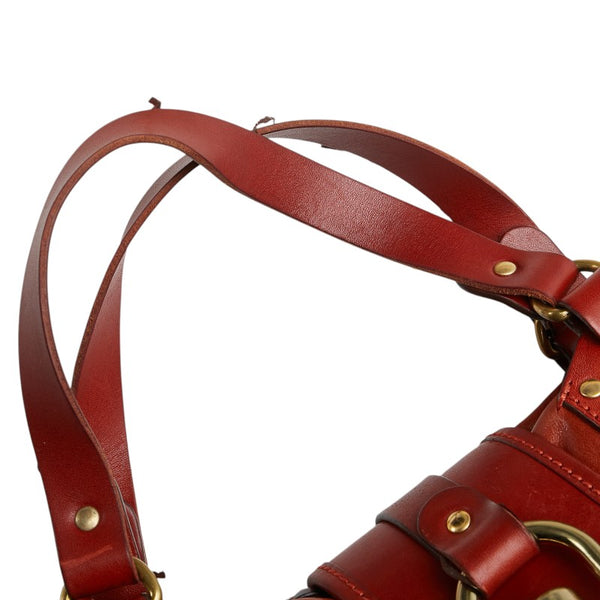 クロエ ホース ホースシュー 馬蹄 ハンドバッグ トートバッグ オレンジ レザー レディース Chloe 【中古】