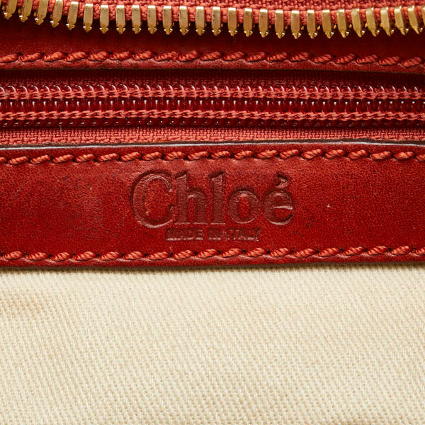クロエ ホース ホースシュー 馬蹄 ハンドバッグ トートバッグ オレンジ レザー レディース Chloe 【中古】