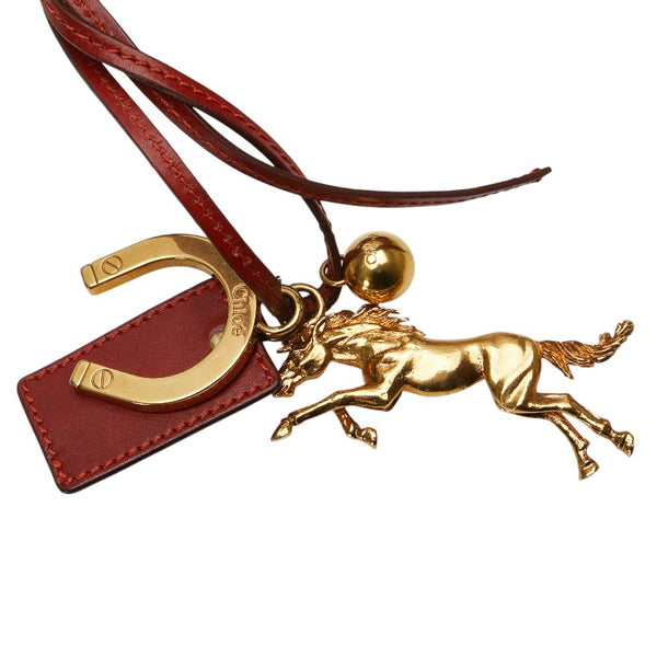 クロエ ホース ホースシュー 馬蹄 ハンドバッグ トートバッグ オレンジ レザー レディース Chloe 【中古】