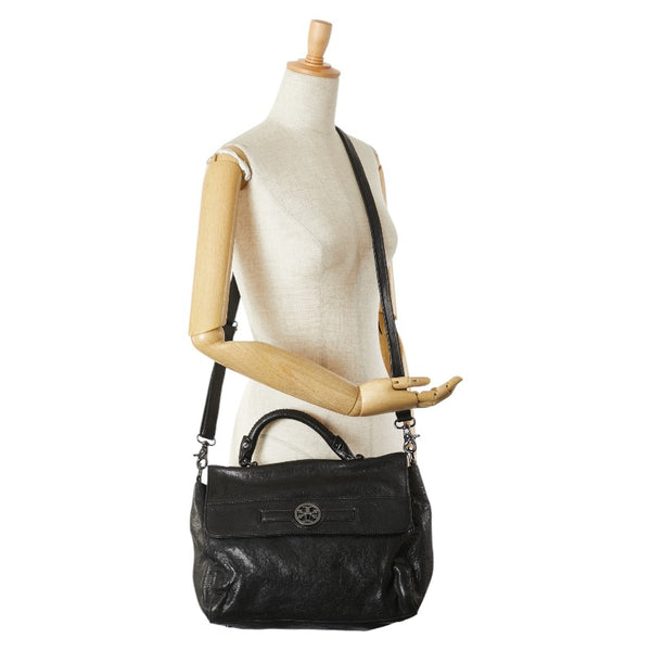 トリーバーチ ハンドバッグ ショルダーバッグ 2WAY ブラック レザー レディース Tory Burch 【中古】