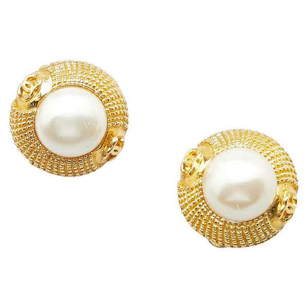 シャネル ココマーク パール イヤリング ゴールド メッキ レディース CHANEL 【中古】
