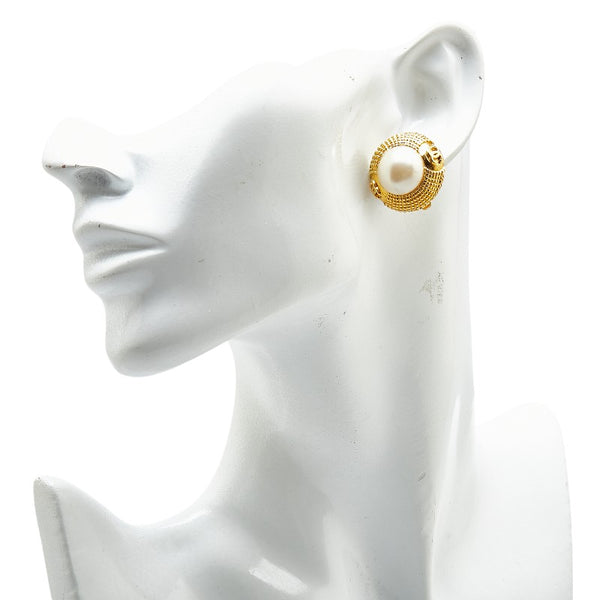 シャネル ココマーク パール イヤリング ゴールド メッキ レディース CHANEL 【中古】