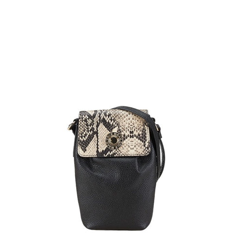 コールハーン セルフォン クロスボディ ショルダーバッグ ブラック ベージュ レザー レディース COLE HAAN 【中古】