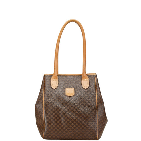 セリーヌ マカダム トートバッグ ワンショルダーバッグ ブラウン PVC レザー レディース CELINE 【中古】
