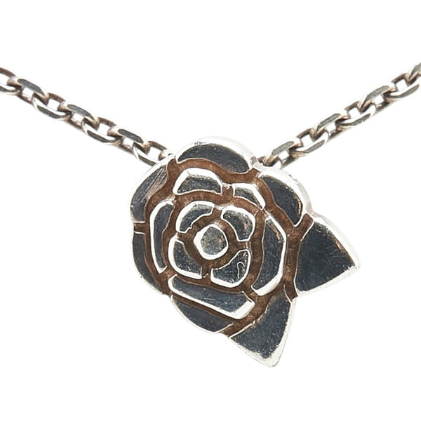 シャネル カメリア フラワー 花 ネックレス SV925 シルバー レディース CHANEL 【中古】