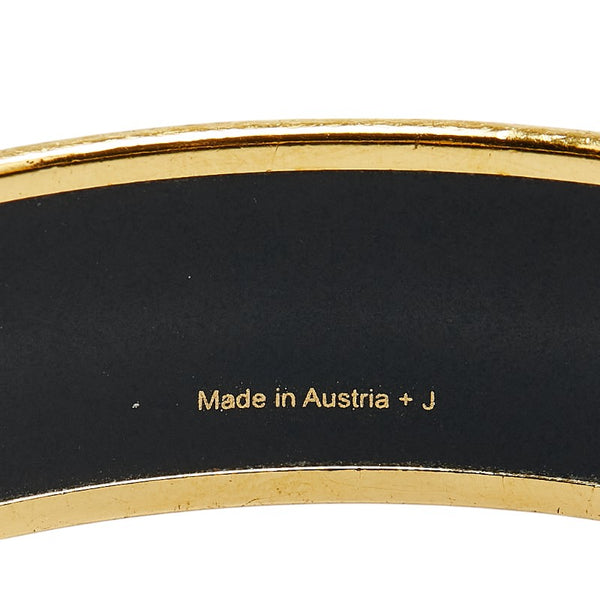 エルメス エマイユGM ロゴ バングル ホワイト マルチカラー ゴールド メッキ レディース HERMES 【中古】