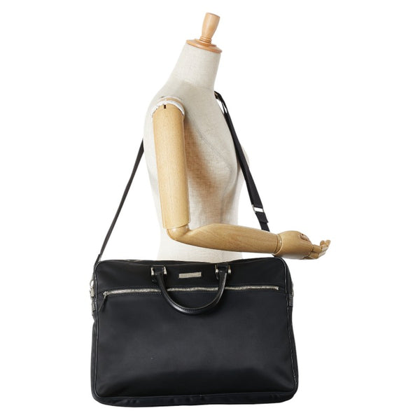 バーバリー ノバチェック ビジネスバッグ ショルダーバッグ 2WAY ブラック ナイロン レザー レディース BURBERRY 【中古】