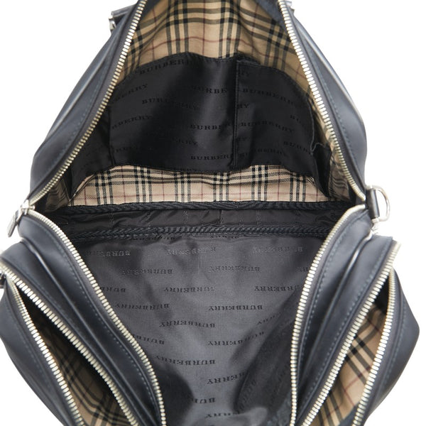 バーバリー ノバチェック ビジネスバッグ ショルダーバッグ 2WAY ブラック ナイロン レザー レディース BURBERRY 【中古】