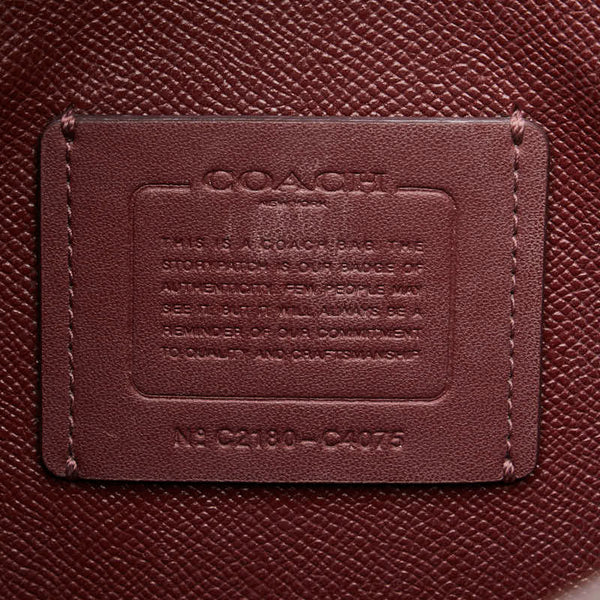 コーチ シグネチャー ハンドバッグ ショルダーバッグ 2WAY ベージュ ピンク PVC レザー レディース COACH 【中古】