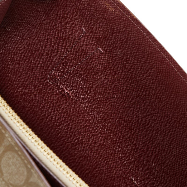 コーチ シグネチャー ハンドバッグ ショルダーバッグ 2WAY ベージュ ピンク PVC レザー レディース COACH 【中古】