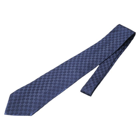 グッチ GG柄 ネクタイ ネイビー シルク メンズ GUCCI 【中古】