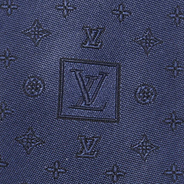ルイ ヴィトン モノグラム クラヴァット ネクタイ M76836 ネイビー シルク メンズ LOUIS VUITTON 【中古】