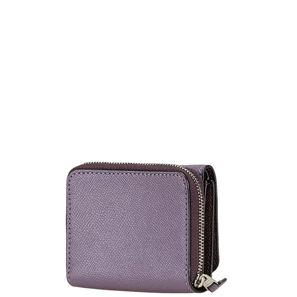 コーチ 三つ折り財布 F37968 パープル PVC レザー レディース COACH 【中古】