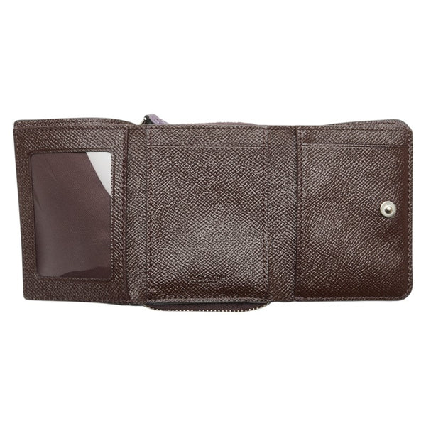 コーチ 三つ折り財布 F37968 パープル PVC レザー レディース COACH 【中古】