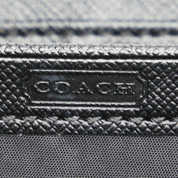 コーチ ラウンドファスナー 長財布 ブラック レザー レディース COACH 【中古】