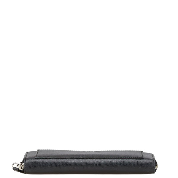 コーチ ラウンドファスナー 長財布 ブラック レザー レディース COACH 【中古】