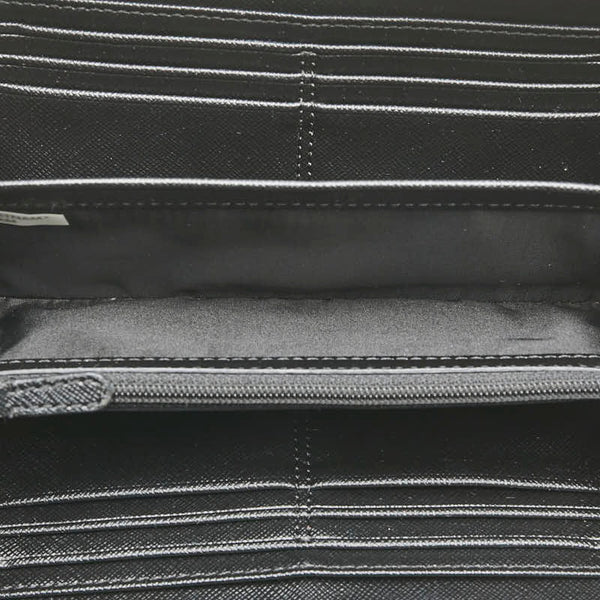 コーチ ラウンドファスナー 長財布 ブラック レザー レディース COACH 【中古】