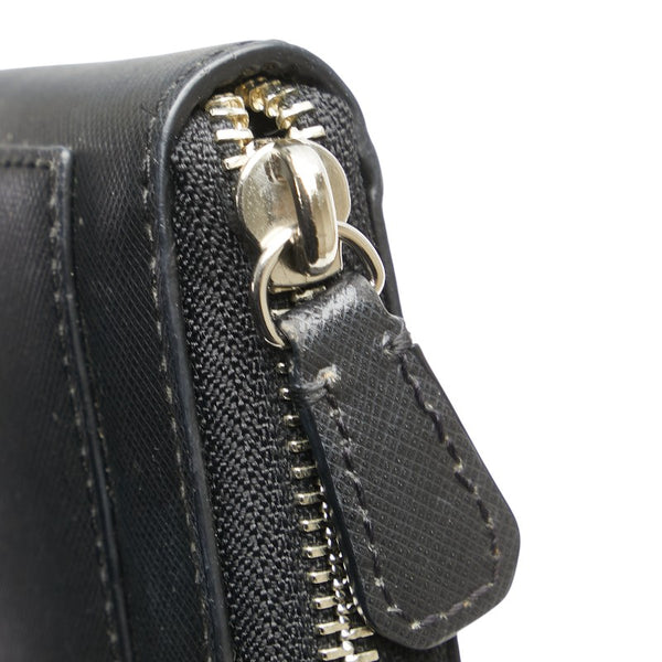 コーチ ラウンドファスナー 長財布 ブラック レザー レディース COACH 【中古】