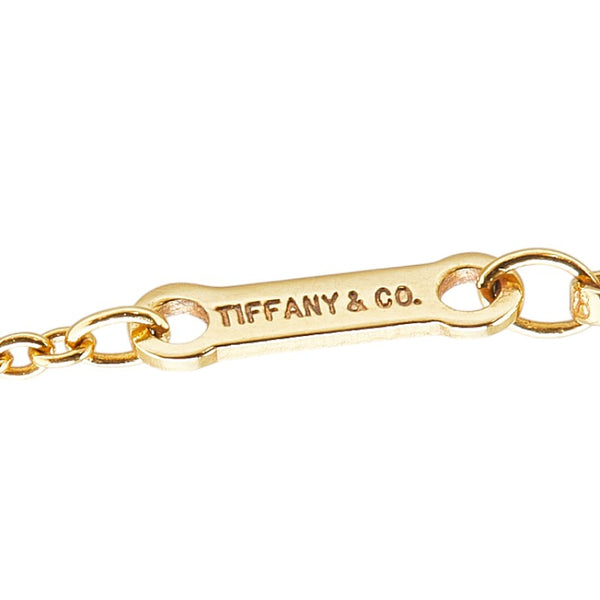 ティファニー オープンハート パヴェダイヤ ネックレス K18 ゴールド レディース TIFFANY&Co. 【中古】