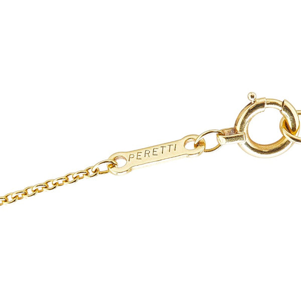 ティファニー オープンハート パヴェダイヤ ネックレス K18 ゴールド レディース TIFFANY&Co. 【中古】
